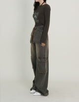 Kibet Heart Vintage Printed Long Sleeve T-Shirt