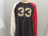 Number-printed color long sleeve
