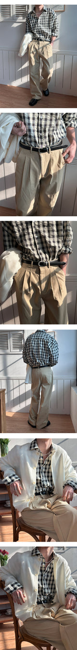 [Unisex] Chic check overfit shirts(3color)