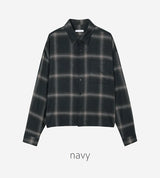 No.1392 warm check crop SHIRT (3color)