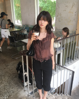 Frill shirring blouse