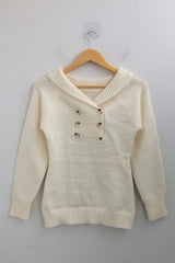 button shawl collar knitwear