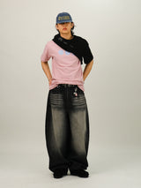 SS Wide Balloon Banding Denim Pants