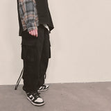 strap elastic pants_black