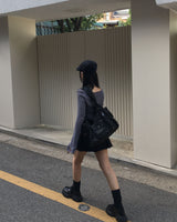 プリーツコットンミニスカート