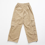 Washing Cotton Cargo Banding Pants Vintage Beige