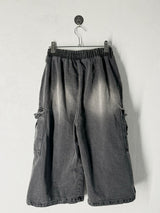 Salt washing cargo bermuda denim pants 3C