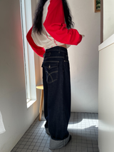 indigo wide pants