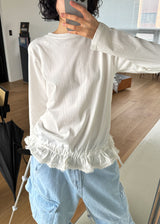 レースフリルロングスリーブTシャツ