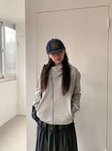Kyuki Unbalanced Striped Hood Zip-Up