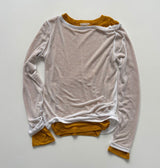 One-shoulder Tencel see-through T-shirt