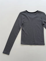 オールド ストライプ Vネック ロングスリーブ Tシャツ