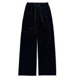 シャイニングベルベットブラックバンディングロングトレーニングパンツ (Black)