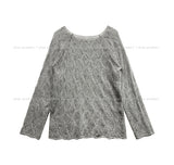 Bubble Punching Boat Neck Loose Fit Knit