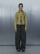 CHECK RACE-UP SHIRT / YELLOW