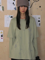 STARRY DOUBLE SLEEVE T (GREEN TEA)
