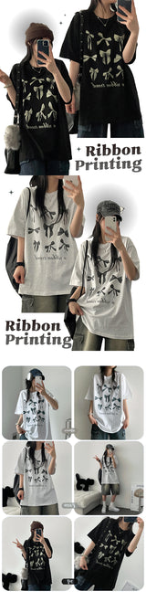 Rotan Ribbon Short-Sleeved T-Shirt