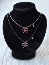 Ribbon Tear Necklace (White/Black)