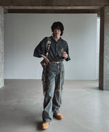 Summer shea damage washed denim half shirt