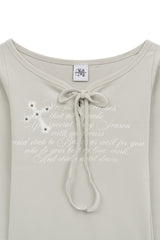cr ストラップTシャツ (ベージュ)