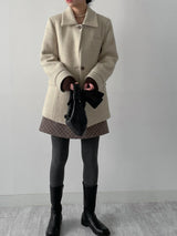 [wool95%] サンダーカラーウールハーフコート
