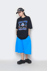 long wide sweat half pants