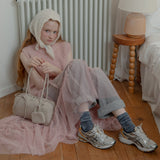 VELVET MIDDLE SOCKS (DEEP GRAY)