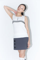Lace Button Sleeveless