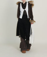 デッカウルフジョットフード付きファーニットジップアップジャケット (Wool Jacket)