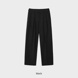 LMN デフェイスツータックコットンセミワイドパンツ (4 colors)
