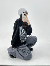 (LOVELY + HIP♥)レタリング長袖Tシャツ - 2カラー