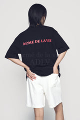 24FW チョコレートケーキガールレタリングベビーフェイス半袖Tシャツ ブラック