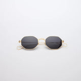 Vatic 1980 Authentic gold frame design octagonal glasses Gold Classic black lenses