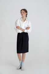Pumpkin stripe skirt_charcoal