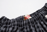 Check Balloon Skirt-Pants-Black
