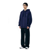 LOOSE FIT PRINT-HOODIE [NAVY]