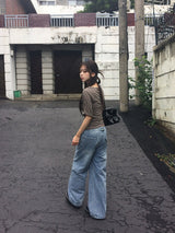 Diro Pocket Adjust Wide Washing Denim Pants