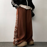 Ez embroidered big lettering sweatpants wide pants
