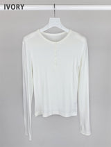 BUTTON RIBBED LONG SLEEVE (4C)