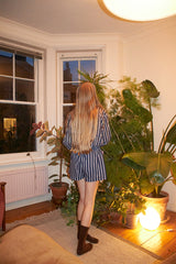 Navy Pink Stripe Shorts