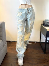1279. Dia patch damage denim wide pt