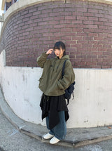 26SS★ [BAONHAUS] Broa Unbalanced Layered Midi Skirt