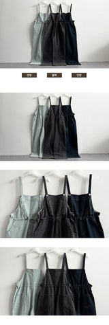 Raab waist string denim overalls