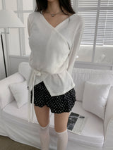 Lauren Ribbed Strap Long Sleeve Wrap (4 Colors)