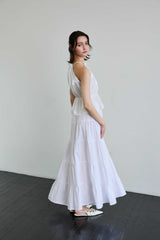 PEARL HALTERNECK TOP / WHITE