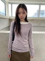 コピットボーダーニット長袖Tシャツ