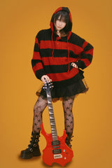 funky striped knit hood (2color)