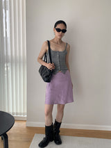 New lace ボタンスリムノースリーブTシャツ