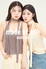 ネックタイニットキャミソール / necktie knit camisole