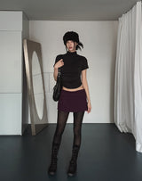 Jamie Shirring Turtleneck Short Sleeve